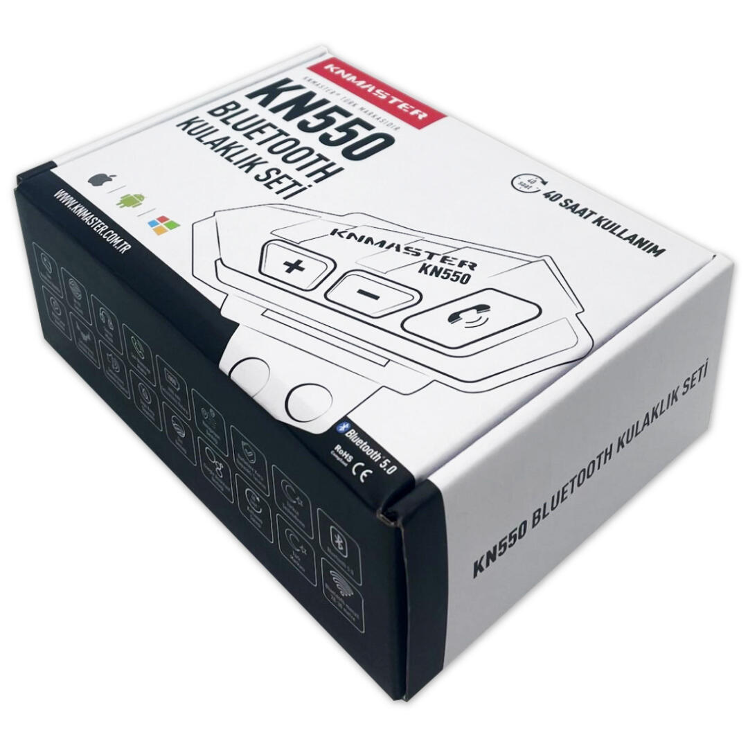 KNMASTER KN550 MOTOSİKLET BLUETOOTH KULAKLIK MİKROFON SETİ